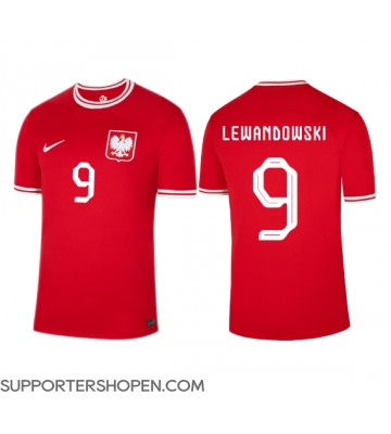 Polen Robert Lewandowski #9 Borta Matchtröja VM 2022 Kortärmad